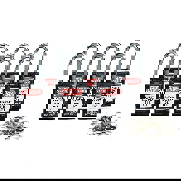 Lockout Padlock: Keyed Alike, Key Retaining, Nylon, 1