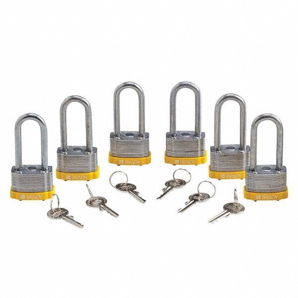 Lockout Padlock: Keyed Alike, Key Retaining, Steel, 2