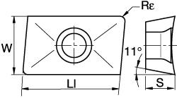 Milling Insert: APFX1604PD8R, K110M, Solid Carbide
