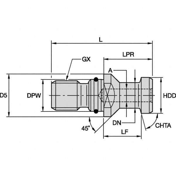 Retention Knob: DV40, 75 &deg; Angle Radius, 0.7468