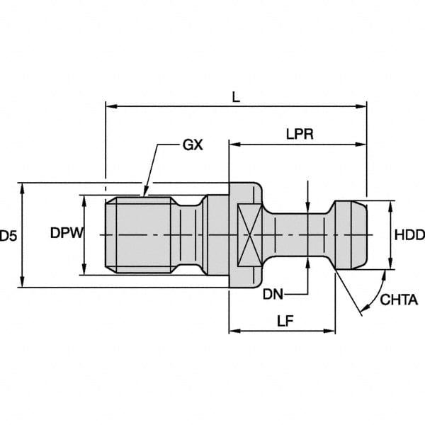 Retention Knob: BT50, 45 &deg; Angle Radius, 0.9035