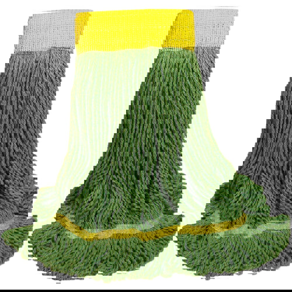 EchoMop, PET Fibers, Looped Construction, Wide Mesh Band, Green Color, Size Medium