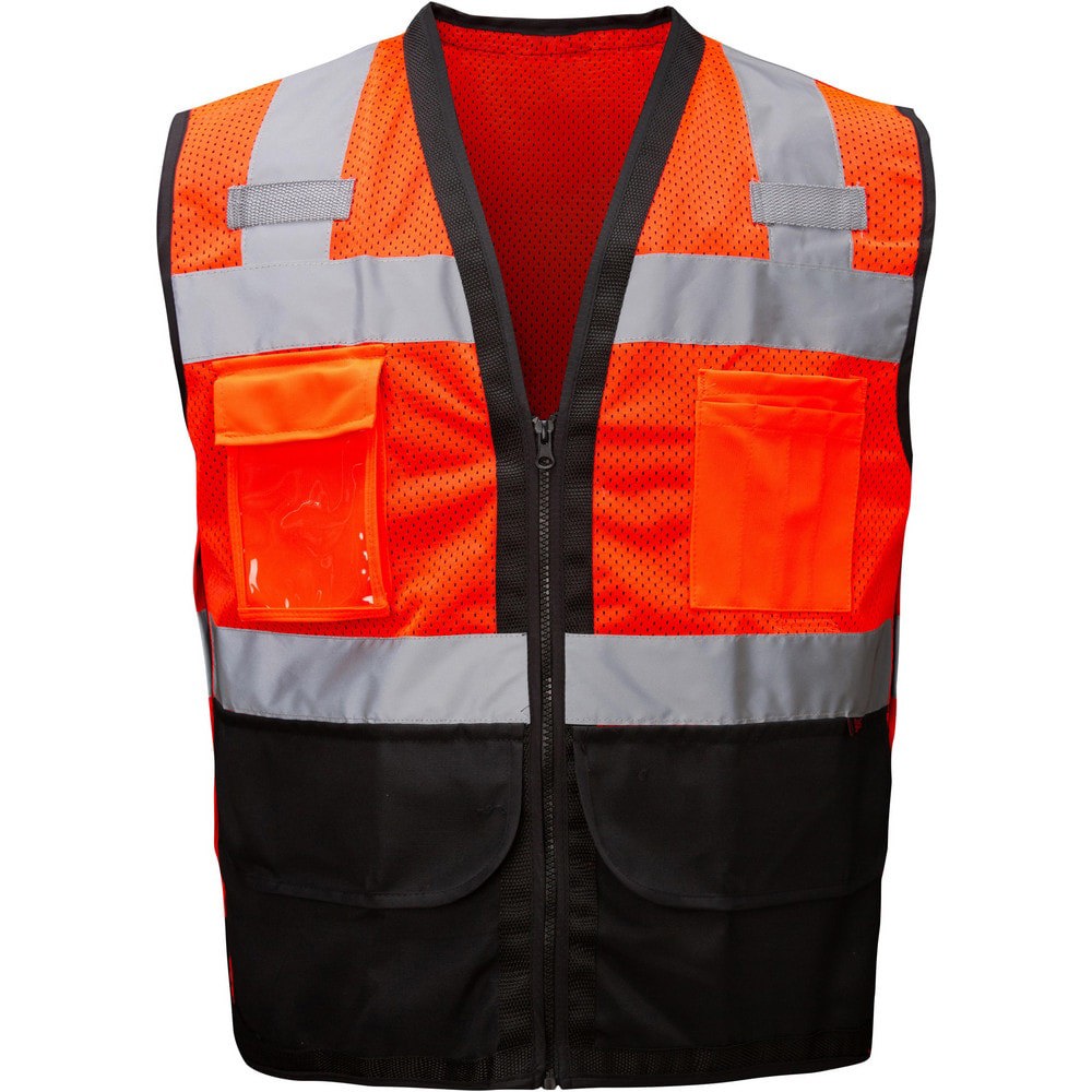 High Visibility Vests; Size: Large/X-Large ; Color: High-Visibility Red ; Gender: Unisex ; Closure Type: Zipper ; Number of Pockets: 7 ; Chest Size (Inch): 28-30