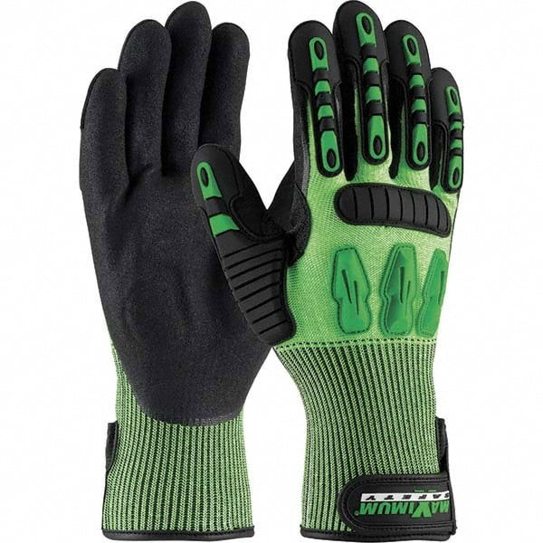 Cut, Puncture & Abrasion-Resistant Gloves: MAXIMUM SAFETY 120-5130, Size Large, ANSI Cut A2, ANSI Puncture 3, Nitrile, HPPE