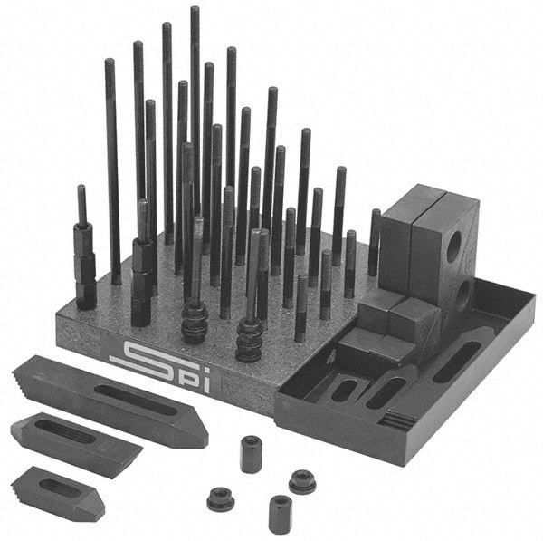 Fixture Clamp Step Block & Clamp Set: 53 Pc, 3/8-16 Stud Thread