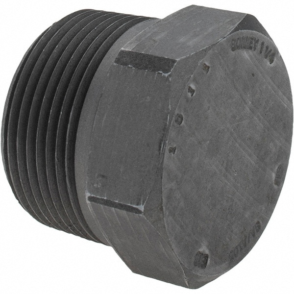 Black Hex Plug: 1-1/4