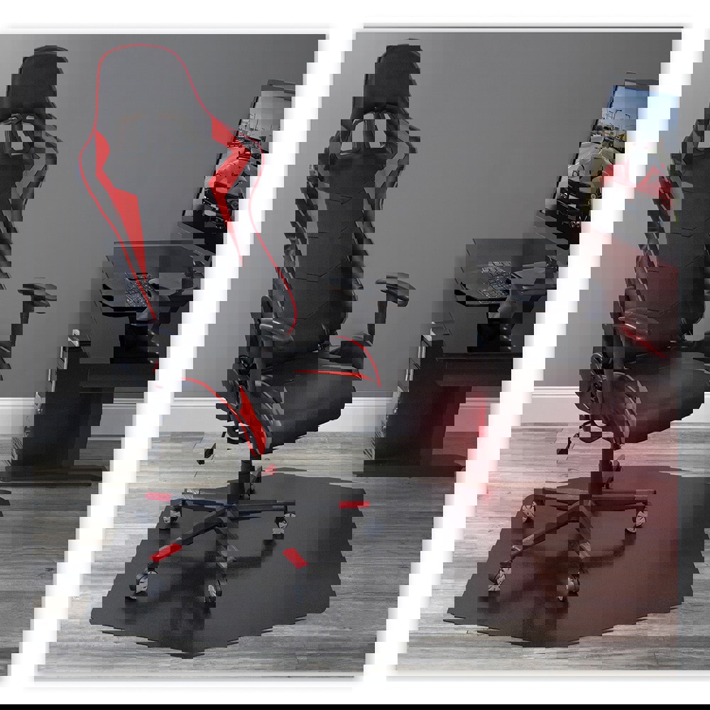 GAME ZONE CHAIR MAT, FOR HARD FLOOR/MEDIUM PILE CARPET, 42 X 46, BLACK