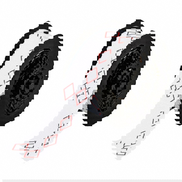 Label Maker Label: Red on White, Vinyl, 340 per Roll, 1 Roll