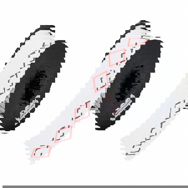 Label Maker Label: Red on White, Vinyl, 270 per Roll, 1 Roll