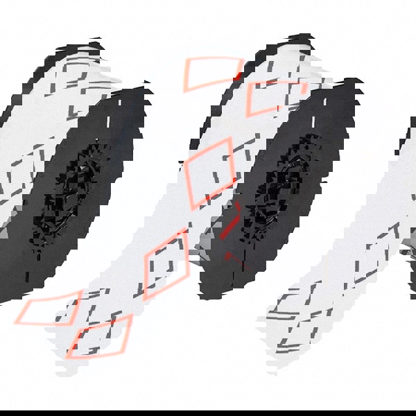 Label Maker Label: Red on White, Vinyl, 200 per Roll, 1 Roll