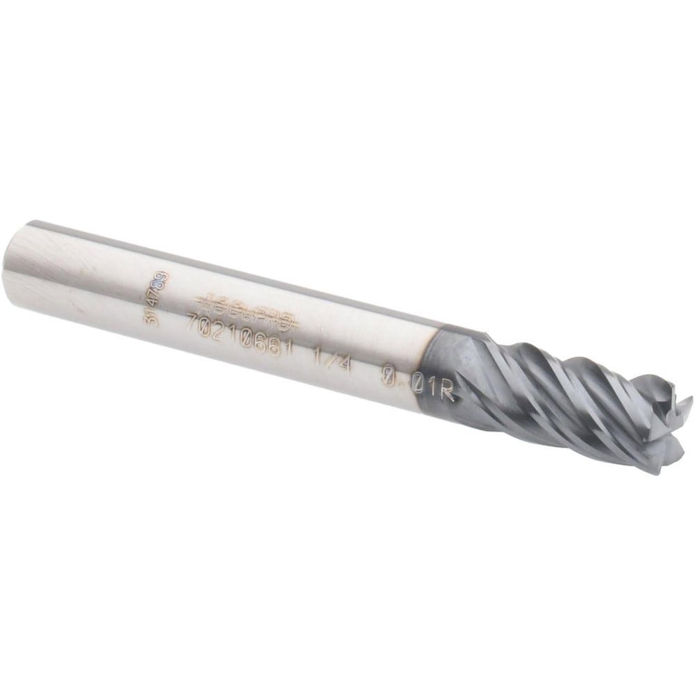 Corner Radius End Mill: 1/4