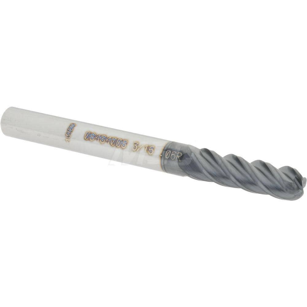 Corner Radius End Mill: 3/16
