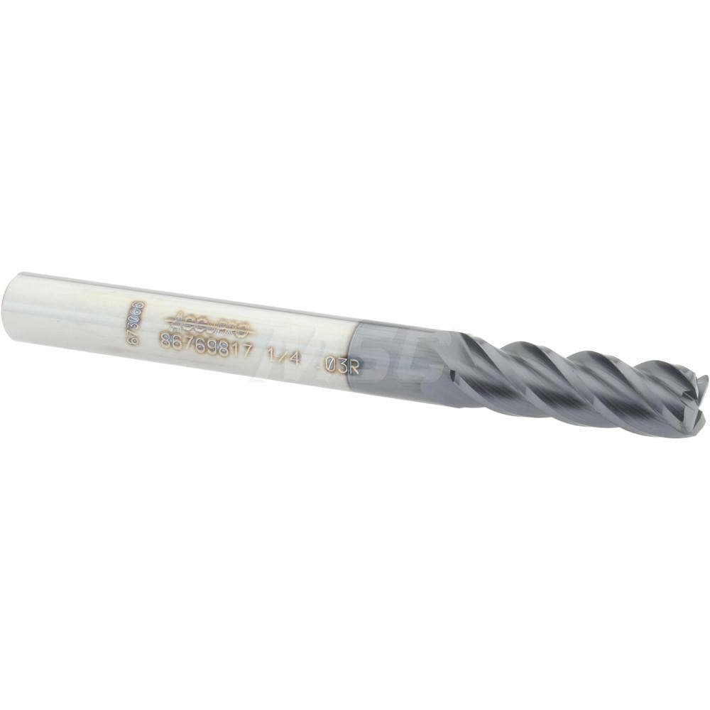 Corner Radius End Mill: 1/4