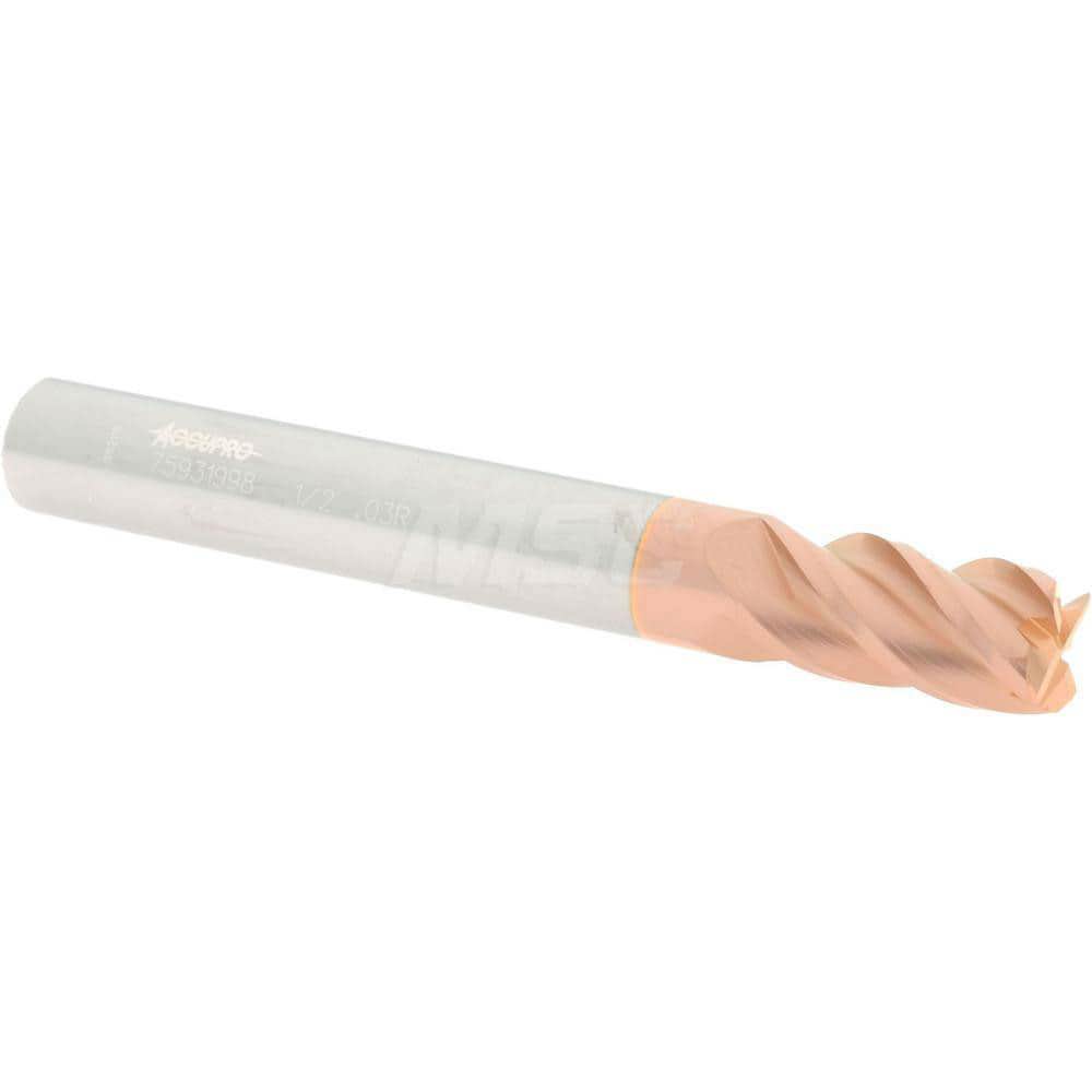 Corner Radius End Mill: 1/2