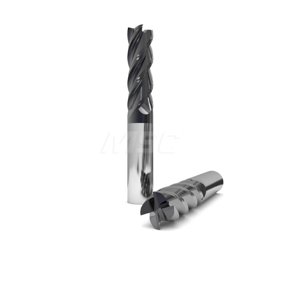 Square End Mill: 3/8'' Dia, 7/16'' LOC, 3/8'' Shank Dia, 2'' OAL, 4 Flutes, Solid Carbide