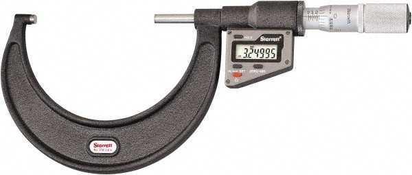 Electronic Outside Micrometer: 76 mm, Micro-Lapped Carbide Measuring Face