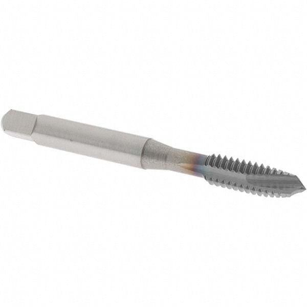 Spiral Point Tap: 1/4-20 UNC, 3 Flutes, Plug, 3B Class of Fit, High Speed Steel, TiCN Coated