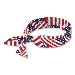 Cooling Headband: Size Universal, Blue, Red & White, Cooling Relief, Hand Washable & Low-Profile
