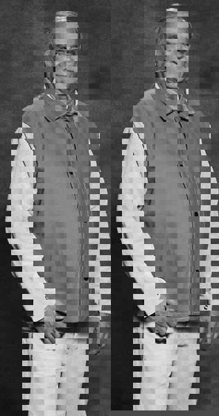 Flame Resistant/Retardant Jacket: Size Small, Cotton & Leather, Snaps Closure