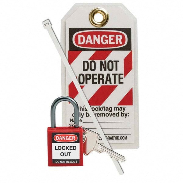Lockout Padlock: Keyed Different, Key Retaining, Nylon, 1