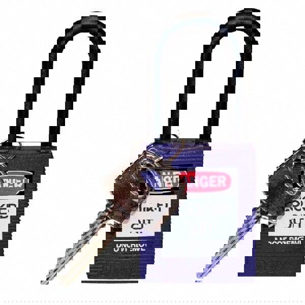 Lockout Padlock: Keyed Different, Key Retaining, Nylon, Nylon Shackle, Purple