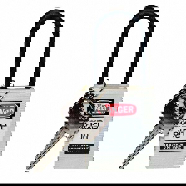 Lockout Padlock: Keyed Different, Key Retaining, Nylon, Nylon Shackle, White