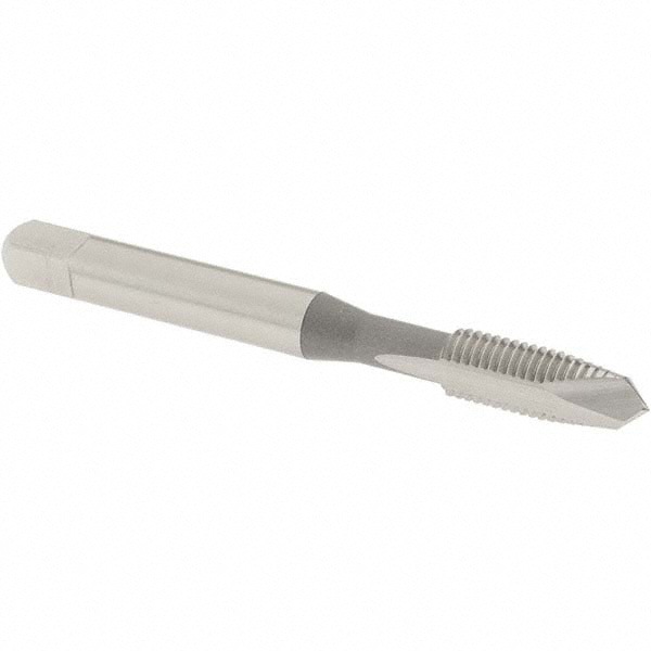 Spiral Point Tap: 1/4-28 UNF, 2 Flutes, Plug, 2B Class of Fit, High Speed Steel, Bright Finish