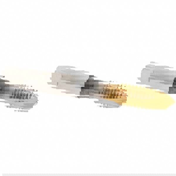 Spiral Point Tap: 3/8-16 UNC, 3 Flutes, Plug Chamfer, 2B Class of Fit, HSS, TiN Coated