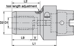 Hydraulic Tool Chuck: HSK63C, Taper Shank, 14 mm Hole