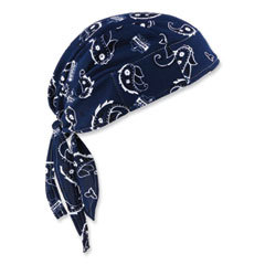 Tie Hat: Size Universal, Navy, Elastic Band, Low-Profile, Machine Washable, Moisture Wicking & Terry Cloth Sweatband