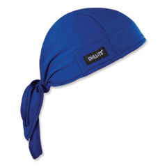 Tie Hat: Size Universal, Blue, Elastic Band, Low-Profile, Machine Washable, Moisture Wicking & Terry Cloth Sweatband
