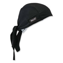 Tie Hat: Size Universal, Black, Elastic Band, Low-Profile, Machine Washable, Moisture Wicking & Terry Cloth Sweatband