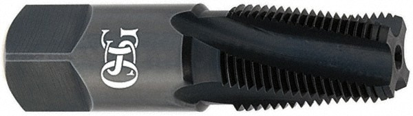 1/2-14 NPT, 15&deg; Helix, 4 Flutes, Bottoming Chamfer, TiCN Finish, High Speed Steel, Spiral Flute Pipe Tap