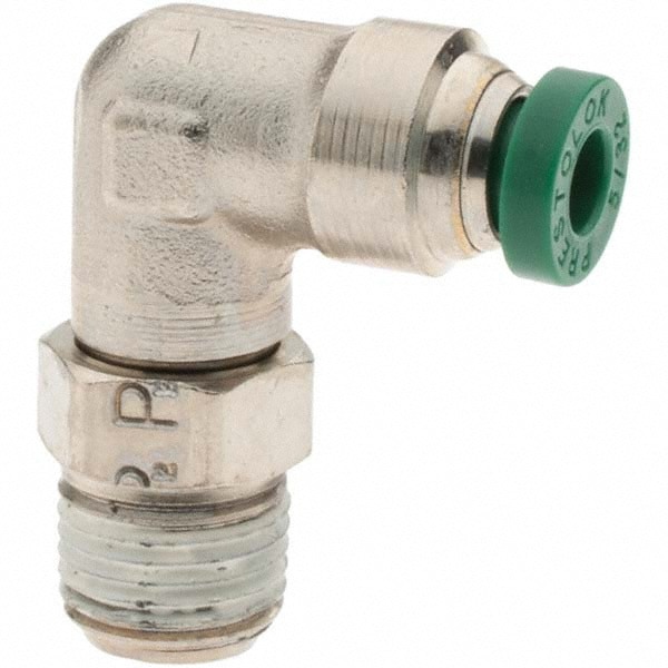 Push-To-Connect Tube to Male & Tube to Male NPT Tube Fitting: Male Swivel Elbow, 1/8