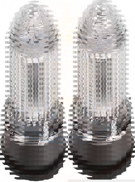 Flashing & Steady Light: Clear, Panel & Pipe Mount, 120VAC