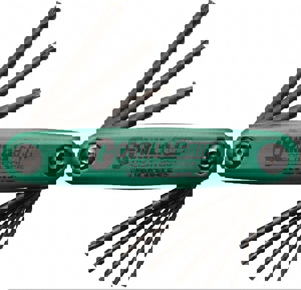 Torx Key Set: 8 Pc, Fold-Up Handle, TR9 to T40