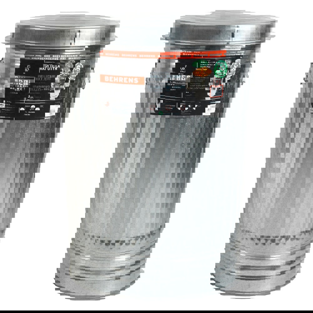 Galvanized Trash Can: With Lid