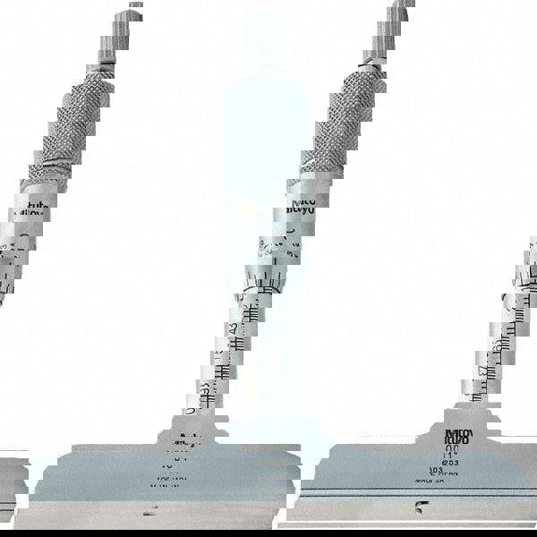Mechanical Depth Micrometer: 1'' Range, 1 Rod, Satin Chrome Finish