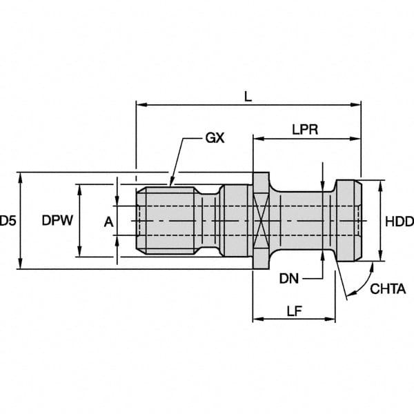 Retention Knob: ISO40, 75 &deg; Angle Radius, 0.7461