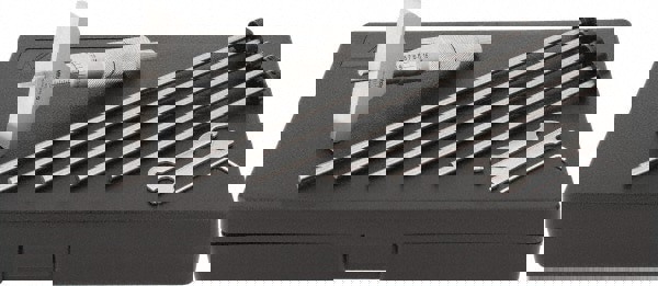 Mechanical Depth Micrometer: 6'' Range, 6 Rods, Satin Chrome Finish