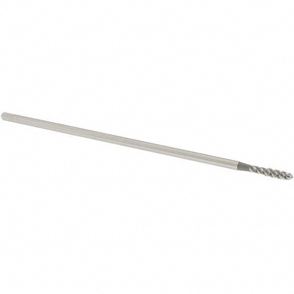 Extension Tap: 8-32, 3 Flutes, H3, Bright/Uncoated, High Speed Steel, Spiral Flute