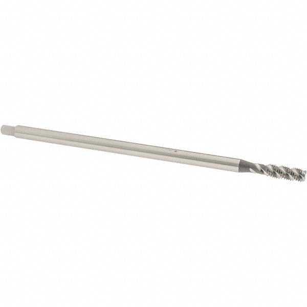 Extension Tap: 1/4-28, 3 Flutes, H3, Bright/Uncoated, High Speed Steel, Spiral Flute