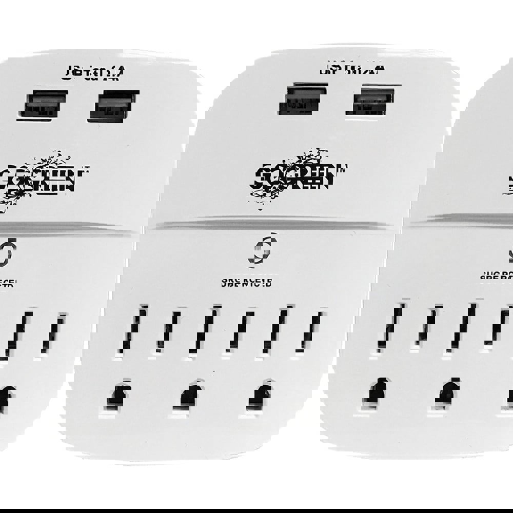 Electrical Outlet Adapters; Adapter Color: White