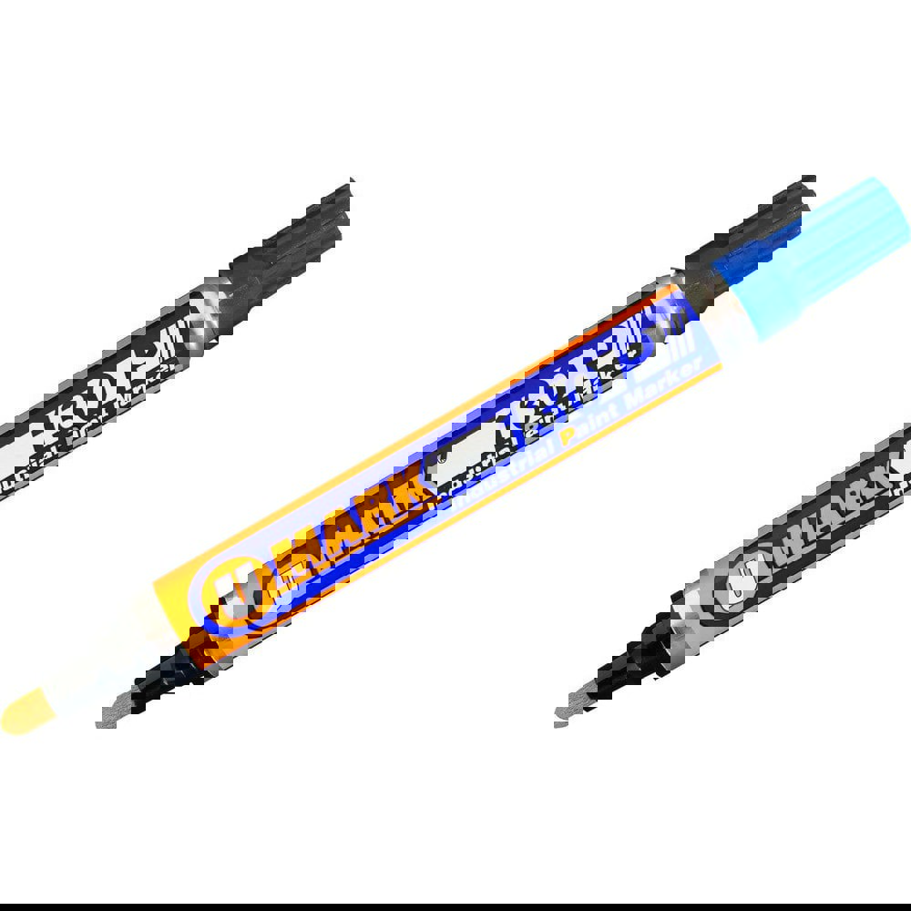 Markers & Paintsticks; Marker Type: Liquid Paint Marker; Tip Shape: Bullet; Chisel; Color: Blue; Ink Type: Oil Base; Tip Type: Reversible; Bullet; Chisel; For Use On: Dry or Damp Wood; Tape; Glass; Rusty and Oily Metal; Wax Cartons; Ceramic; Tile; Plastic