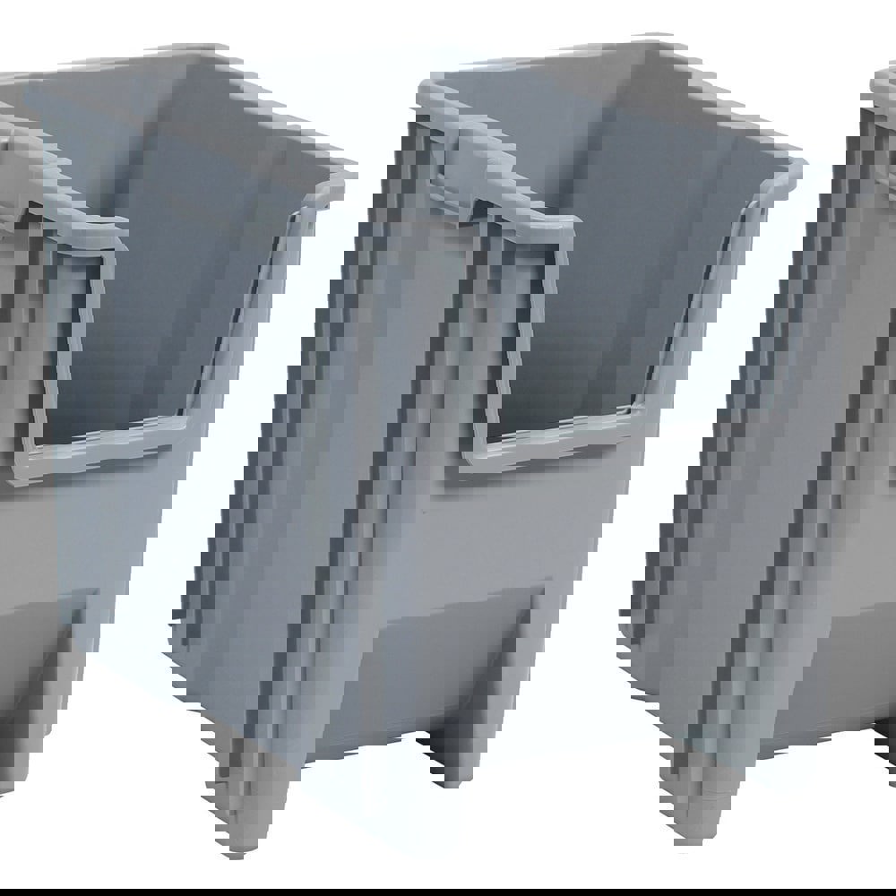 Plastic Hopper Stacking Bin: Gray