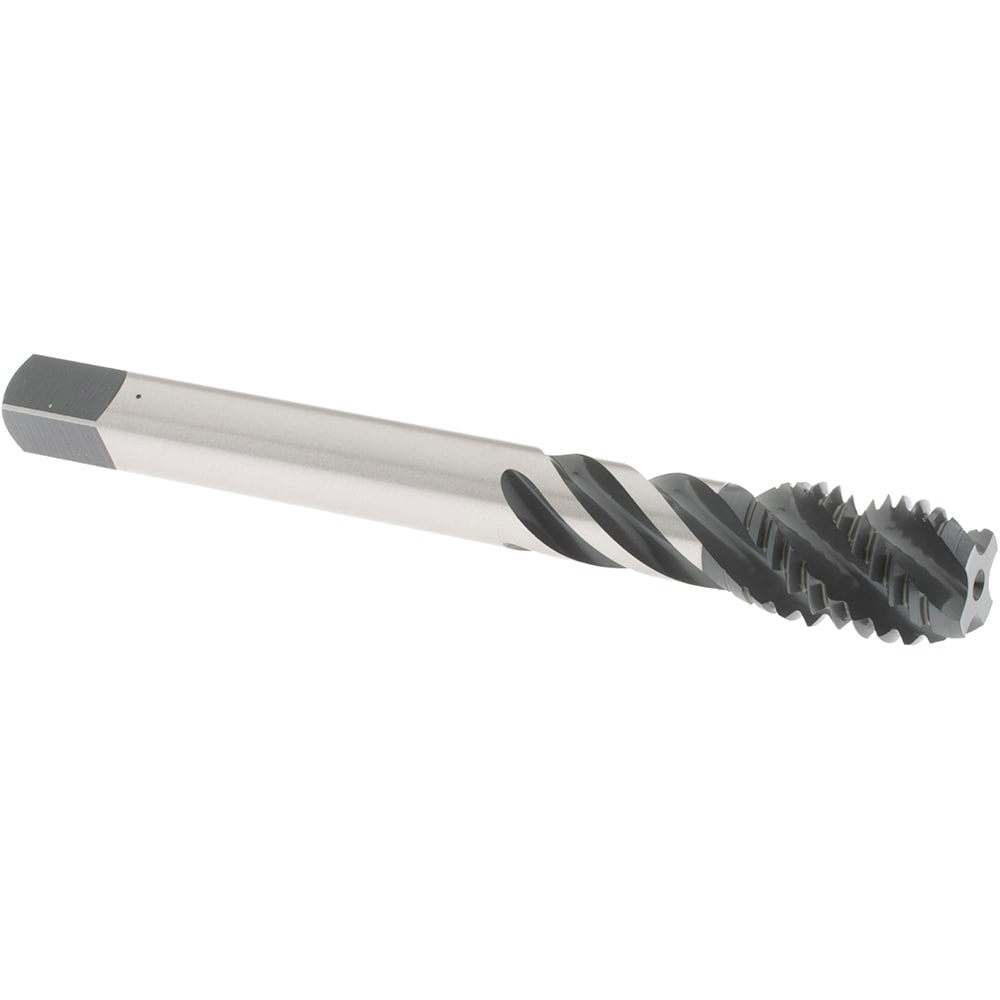 Spiral Flute Tap: 9/16-12 UNC, 4 Flutes, Modified Bottoming, 2B Class of Fit, High Speed Steel, Oxide Coated