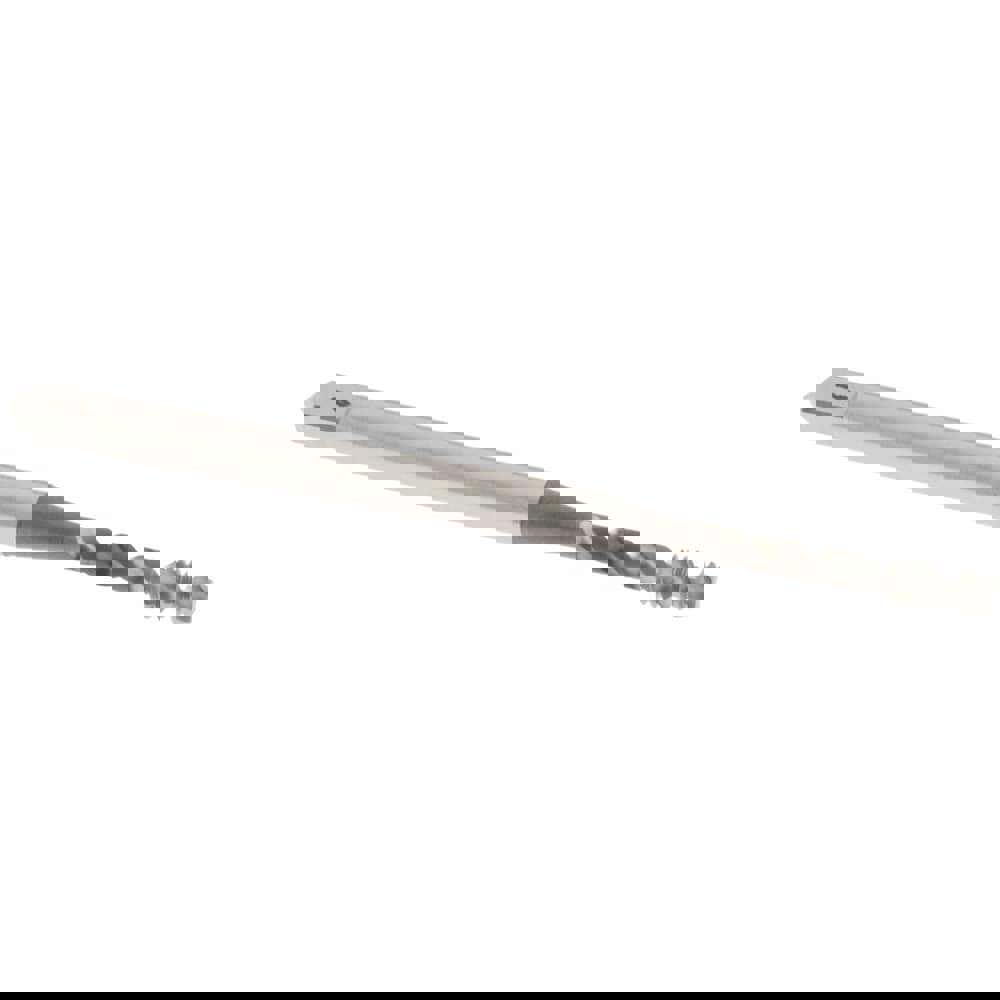 Spiral Flute Tap: #4-40, UNC, 2 Flute, Modified Bottoming Chamfer, 2B Class of Fit, Vanadium High-Speed Steel, Nitride Finish