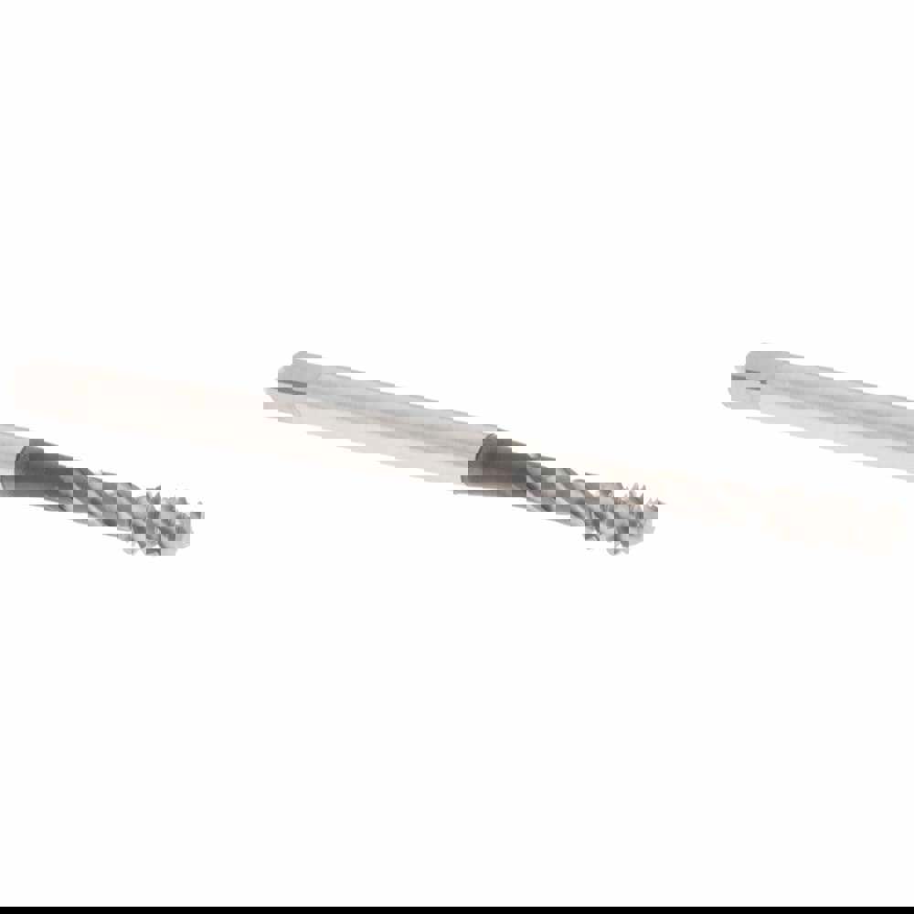 Spiral Flute Tap: #6-32, UNC, 3 Flute, Modified Bottoming Chamfer, 2B Class of Fit, Vanadium High-Speed Steel, Nitride Finish