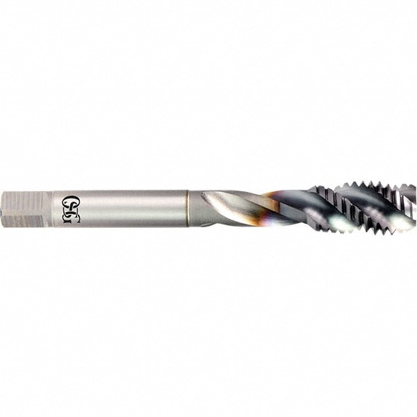 Spiral Flute Tap: #1-8 UNC, 4 Flutes, Semi-Bottoming, Powdered Metal, V Coated