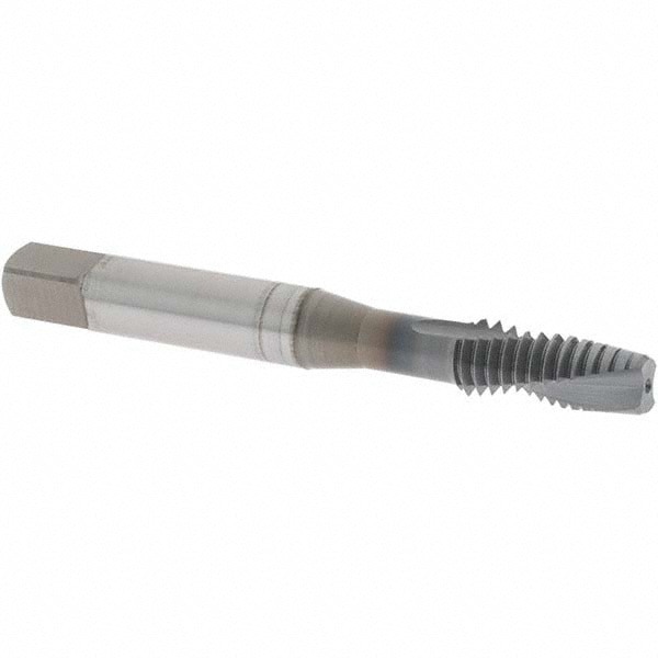 Spiral Flute Tap: 5/16-18 UNC, 2 Flutes, Plug, 3B Class of Fit, Vanadium High Speed Steel, TICN Coated
